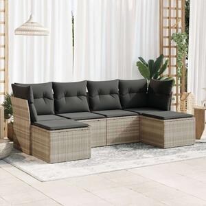 VidaXL Polyrattan Kerti Ülőgarnitúra - 6 részes - Világosszürke