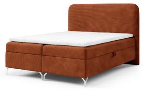 GOMEZ kárpitozott boxspring ágy matraccal 160x200 - téglavörös