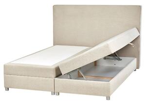 Boxspring ágy tárolóval MINISTER 160 x 200 cm Világosbézs
