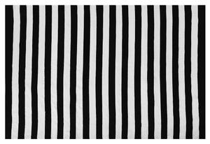 Fekete Fehér Csíkos Kültéri Szőnyeg 140 x 200 cm TAVAS