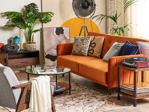 Narancssárga bársony kanapéágy SENJA