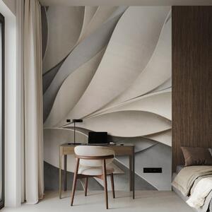 Fotótapéta Absztrakt levelek bézs és szürke színben, texturált modern művészet, 3d fotótapéta, w09769 : Uwalls.hu