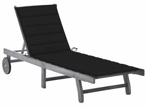 VidaXL Akácfa Napozóágy - 200cm, Szürke