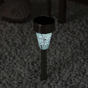 Kültéri napelemes leszúrható LED lámpa 40cm, mozaik üveg