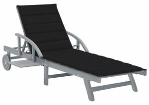 VidaXL Akácfa Napozóágy - 200cm - Szürke