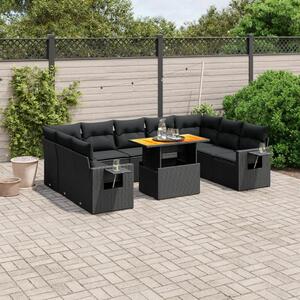 VidaXL Polyrattan Kerti Ülőgarnitúra - Fekete - 10 részes