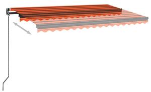 VidaXL narancssárga és barna kézzel kihúzható napellenző 400 x 350 cm