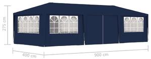 VidaXL kék rendezvénysátor oldalfalakkal 4 x 9 m 90 g/m²