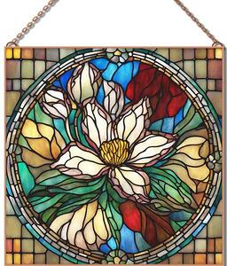 Stained-Glass-Flower-16 üvegkép, falikép
