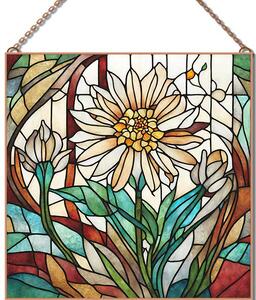 Stained-Glass-Flower-1 üvegkép, falikép
