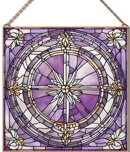 Stained-Glass-Violet-1 üvegkép, falikép