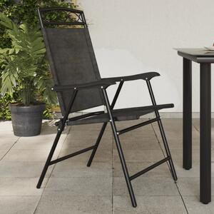 VidaXL 2 db melange szürke acél és textilén összecsukható kerti szék