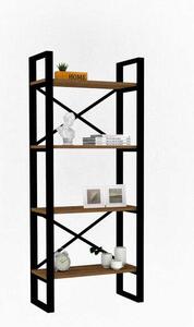 Modern Ipari Könyvespolc - 4 Polcos - 66x150x32 cm