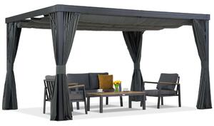 Terasz pergola függönyökkel Alicante 3x4 antracit Garden Point