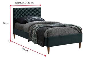 MELINA VELVET kárpitozott ágy + matrac DE LUX, 140x200, bluvel 78