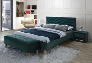 MELINA VELVET kárpitozott ágy + matrac DE LUX, 140x200, bluvel 14