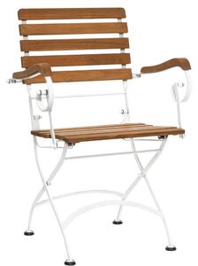 PARKLIFE összecsukható karfás szék, natúr-fehér