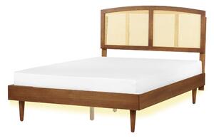 Ágy LED világítással Rattan VARZY 140 x 200 cm Barna