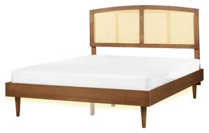 Ágy LED világítással Rattan VARZY 160 x 200 cm Barna