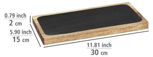 Fekete-natúr színű fa szervírozó tányér 30x15 cm – Wenko