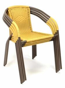 Kerti bisztró szék készlet 2 db egymásra rakható bézs