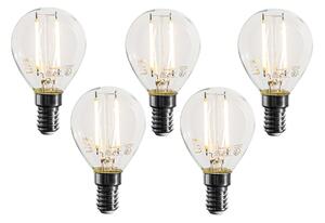 5 darabos E14 dimmelhető LED izzókészlet P45 átlátszó 3W 250 lm 2700K