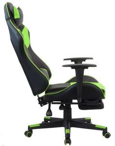 IRIS Gamer Szék - Fekete-Zöld - Kihúzható Lábtámasszal