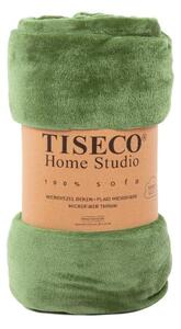 Zöld mikroplüss ágytakaró franciaágyra 220x240 cm Cosy - Tiseco Home Studio