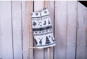 Christmas fehér-fekete mikroplüss takaró, 150 x 200 cm - My House
