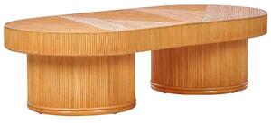 Világosbarna rattan dohányzóasztal 150 x 70 cm AIROLE