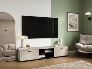 TV-állvány Tornola 101, Laminált forgácslap, 37x180x43cm, Kasmír, Fekete