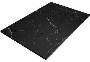 HD Marco Black Marble 100x80 SMC kompozit slim szögletes kőhatású zuhanytálca, 2,6 cm magas, szifon nélkül