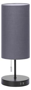 Aigostar B.V. Aigostar - Asztali lámpa USB porttal 1xE27/40W/230V fekete AI1553