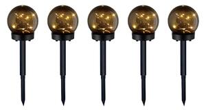 Kobi KÉSZLET 5x LED Napelemes lámpa 5xLED/0,12W/1,2V 3000K IP44 fekete KB0361