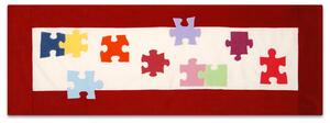 Puzzle falvédő (piros kerettel)