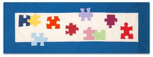Puzzle falvédő (kék kerettel)