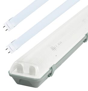 LED Solution Fénycsőtest, 120cm, IP65 + 2x LED-fénycső, 18W, Premium A fény színe: Hidegfehér
