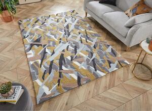 Bark szürke-sárga szőnyeg, 120 x 170 cm - Flair Rugs