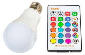 T-LED RGBW LED-égő, 5W, E27 A fény színe: RBG + Hidegfehér