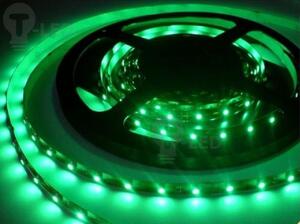 LED Solution 5m LED-szalag, 4.8W/m, 12V, védelem nélkül IP20 + tápegység 36W + kézi fényerő-szabályozás A fény színe: Zöld