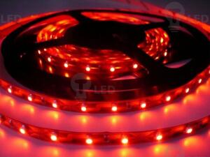 LED Solution 5m LED-szalag, 12W/m, 12V, védelem nélkül IP20 + tápegység 72W + fényerő-szabályozás távirányítóval A fény színe: Piros