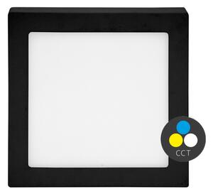 Ecolite Fekete rögzíthető LED-panel, szögletes, 175 x 175mm, 12W, CCT