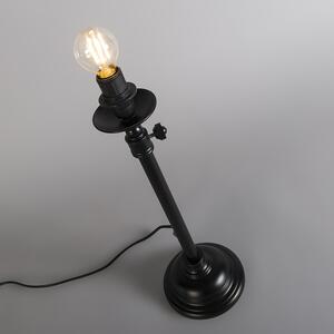 Klasszikus fekete asztali lámpa, árnyékolás nélkül állítható - Accia