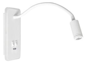 Milagro LED Rugalmas fali kislámpa USB-VEL BASE 1xLED/8W+1xLED/2W/230V fehér MI1120