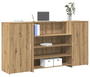 Recepciós pult kézműves tölgy 200x50x103,5 cm szerelt fa