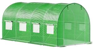 Springos kerti Fóliasátor 4,5x2x2m 140g/m², UV4 szűrővel - Zöld