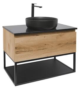 Fürdőszoba szekrény mosdóval SAT B-Way 79x30x45 cm tölgy BWAY80OAKTKFUB