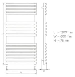 Design radiátor NERO Italia UA03001 - 60 x 120 cm
