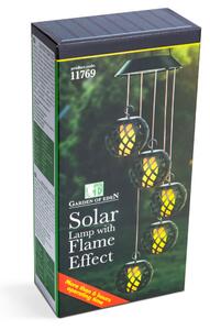 Felakasztható Szolár Lámpa - Lánghatással - 5 gömb - 7 cm - 50 LED