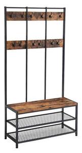 Vasagle Cipőtartós Pad - Rusztikus Barna - 100x40x186 cm